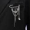 Vintage Irregular CCB Tassel Chain Brooch Niche Design Multi-Functional Pants Chain Charm Versatile Jewelry Accessory for Women