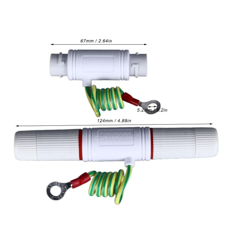 POE Gigabit RJ45 Surge Protector Waterproof Network Arrester Surge Protective Device 12-57V
