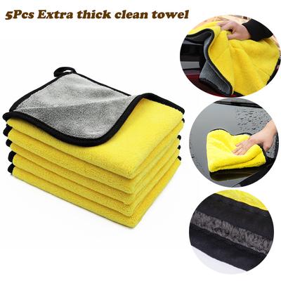 5 pièces soins de voiture outils de lavage épais peluche doux microfibre nettoyage polissage serviettes 30x40cm
