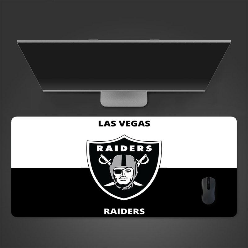 Las Vegas Raiders Mauspads, Große Gaming-Schreibtischmatte, Rutschfestes XXL-Mauspad für Laptop & Tablet, Mini-PC-Spielmatte mit genähten Kanten