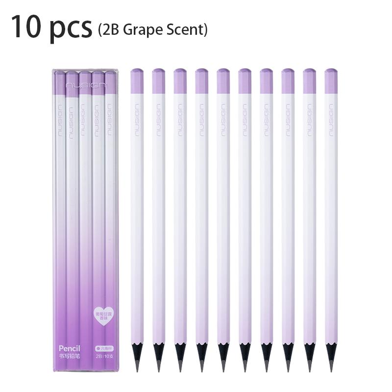

Deli 10pcs 2B/HB Grape Scent Hexagonal Wooden Pencil School&Office Supplies Art Exam Sketch Drawing Pencils Stationery Gift