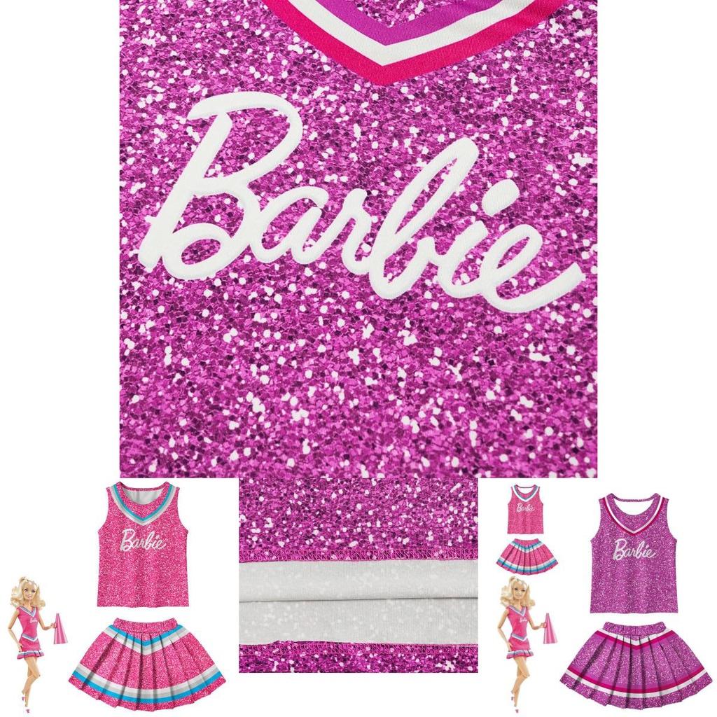 Barbie The Movie La La Land Halloween Cheerleader Costume For Children Sizes)
