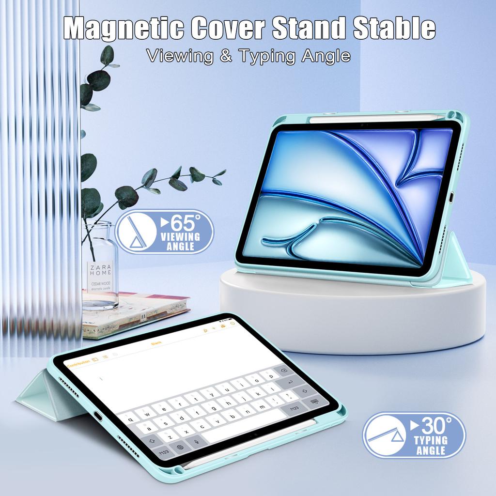 Kožené pouzdro s trojdílným stojánkem pro iPad Air 11 (2025)/(2024)/Vzduch (2022)/(2020)/Pro 11 (2022)/(2021)/(2020)/(2018)