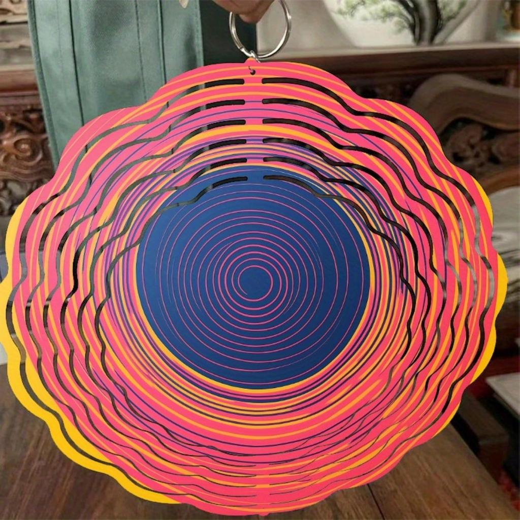 10 Inch Hanging Wind Chime Colorful Spiral Design Durable Metal for Garden Lawn Patio Decor Easy to Hang Perfect Gift for Spring Summer Fall