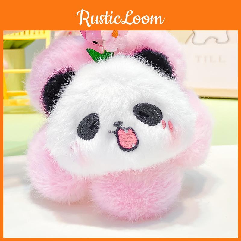 Soft Fun Plush Panda Head Keychain Ideal For Keyrings And Bag Accessories For Kids