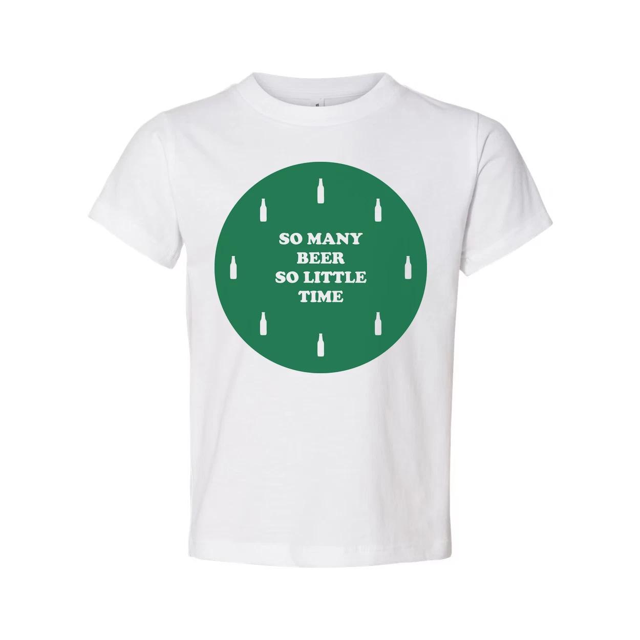 

Unisex Beer Graphic T Shirt With Green Circular Design And Bottle Icons On Front 3XL