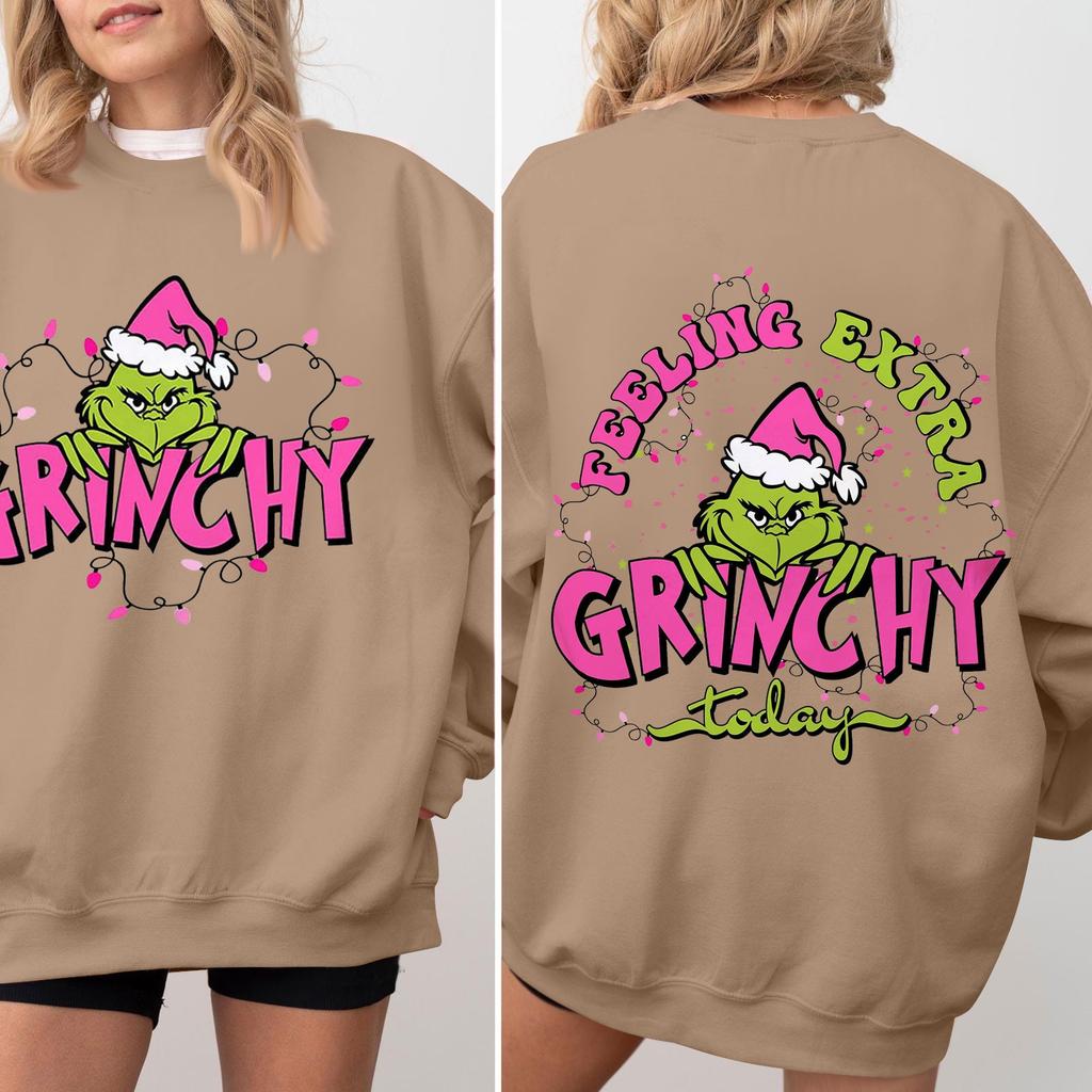 Women's Round Neck Long Sleeve Pullover Christmas Printed Top Sweatshirt