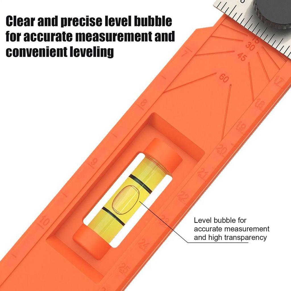 Woodworking Measuring Ruler Carpentry Tool Woodworking Ruler 360 Rotatable Head Handheld Gadget For Sheet Metal Processing Wood