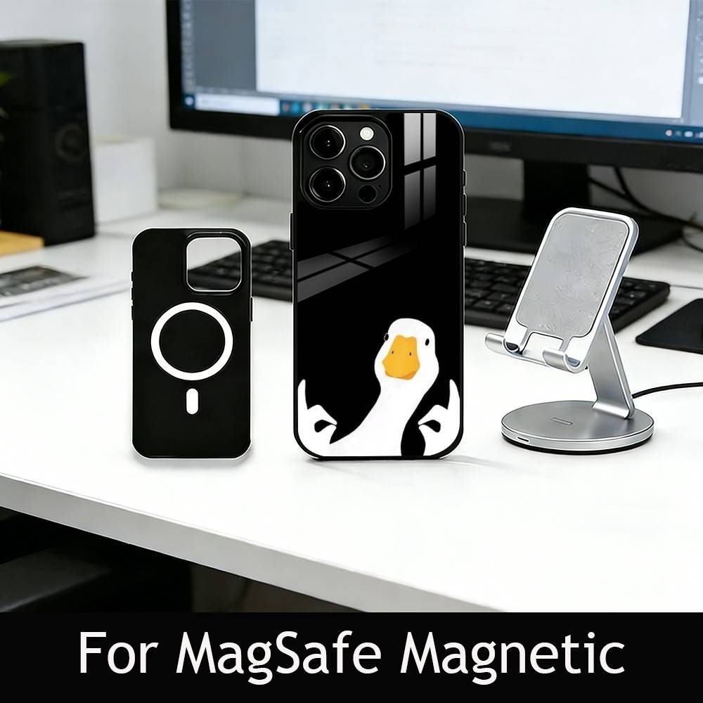 Duck Phone Case For iPhone17,16,15,14,13,12,11 Plus,Pro Magnetic with Magsafe Wireless Charging