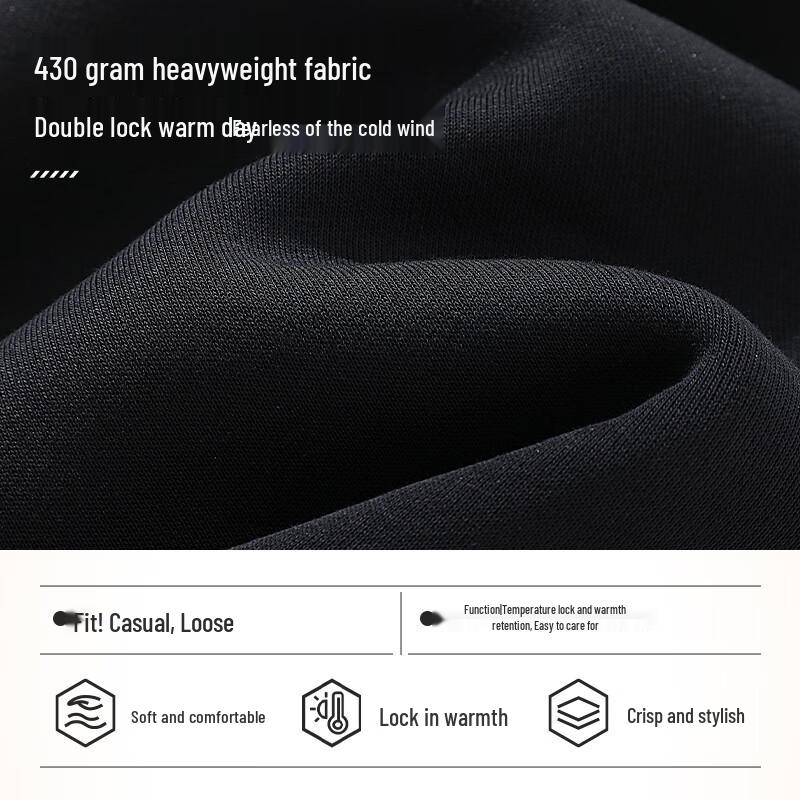 Jeanswest Men's Autumn/Winter Fleece-Lined Wide-Leg Casual Pants