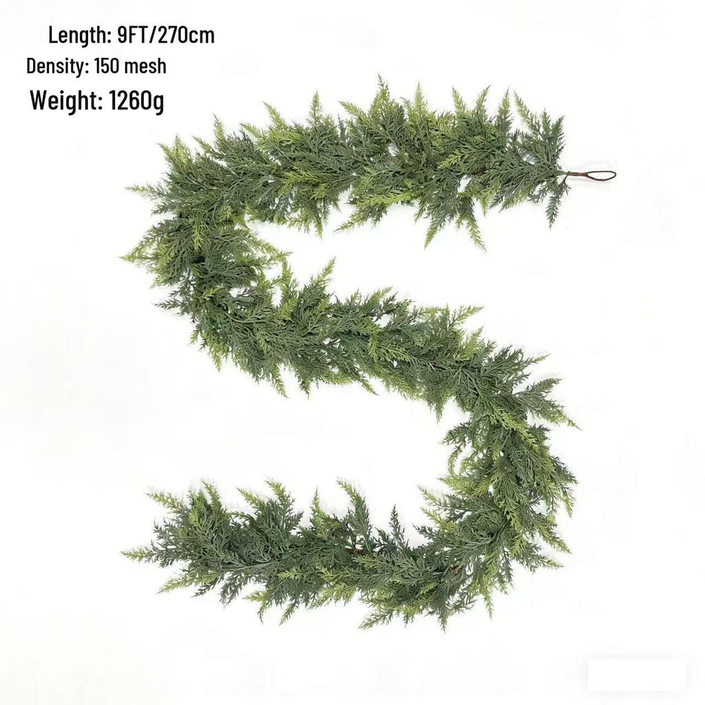 International Bestseller: Christmas Pine Needle Wreath with Realistic Norfolk Pine Branch Vine