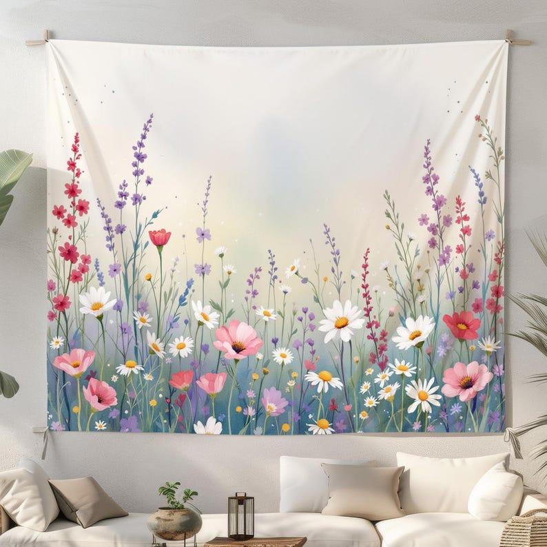 indoor flower and grass tapestry 75x100 чёрный