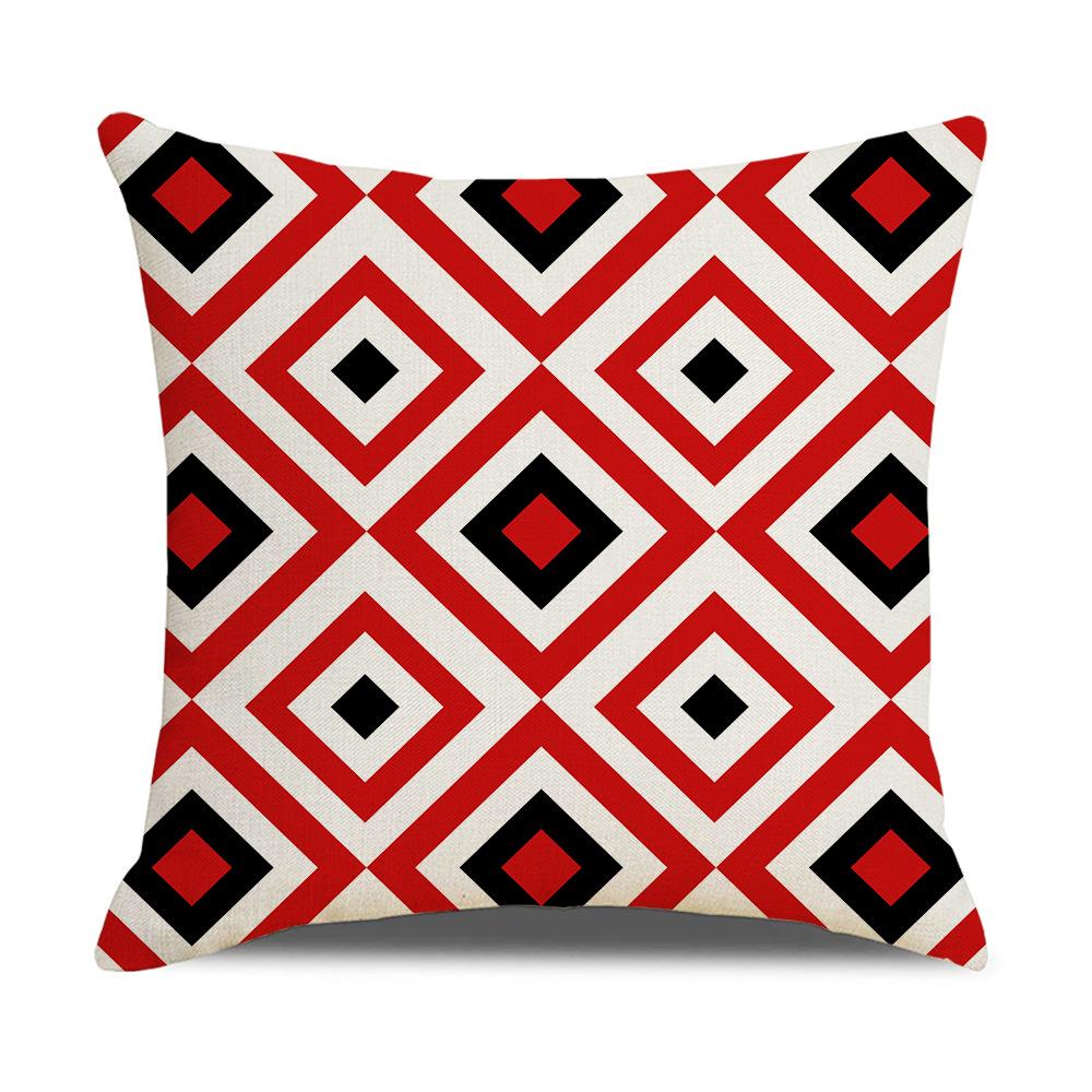 Daily Household Products Classic Simple Geometric Pillowcase Linen Office Cushion Waist Pillowcase
