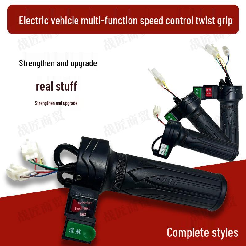 Three-Speed Electric Vehicle Twist Throttle with Forward/Reverse Control & Grip Accessories