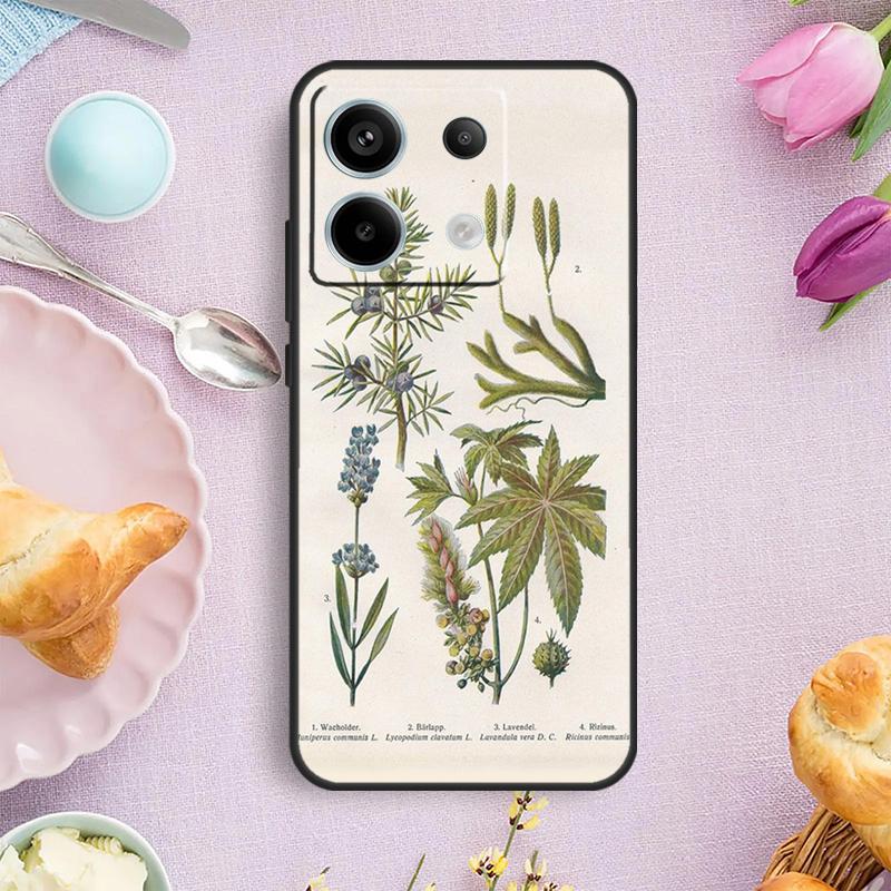 

Ботанические рисунки Цветы Растения Чехол для Redmi Note 13 Pro Plus Note 12 9 10 11 Pro 9S 10S 11S 12S Redmi 12 10 C 13C Чехол Redmi Note 12 Pro 5G