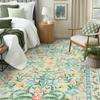 Boho Modern Parisian Garden Floral Green Area Rug Living Room Floral Pattern Decorative Rug Bedroom Art Rug Anti-slip Carpet