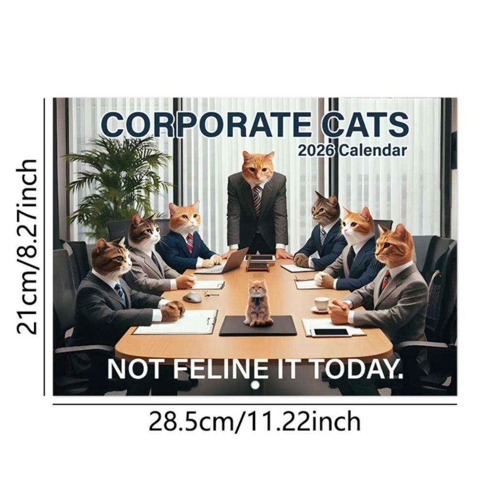 Cartoon Animal Pissed-off Cats Calendar 12 Month Working Dog Planner Wall Calendar  Home Decoration