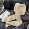 New Rex Rabbit Hair Hat Scarf Integrated Snow Cap Women's Winter Fox Fur Warm Versatile Hooded Scarf