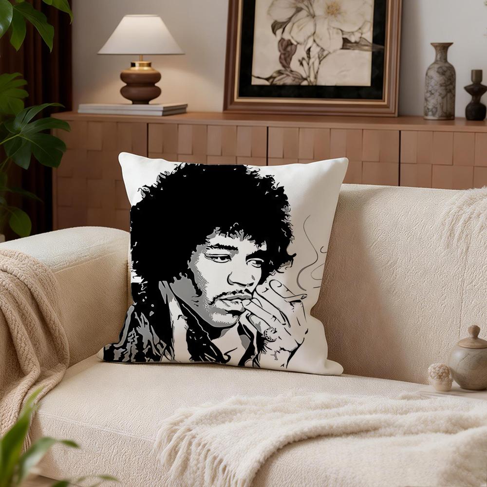 Singer J-Jimi Hendrix Cushion Cover Cushion Cover Set 4Pcs 50X50 45X45 40X40 Pillowcase Decorative Sofa Home Decor
