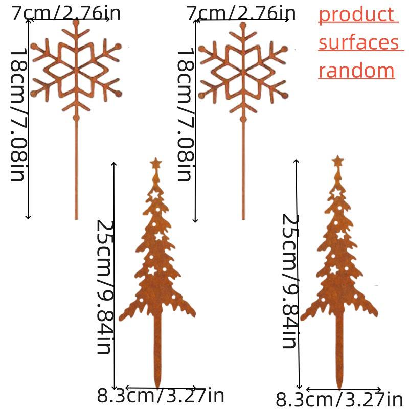 Rustic Tree Deer Silhouette Inserts: Iron Art Christmas Decorations with Star Accents for Courtyard and Garden Display.
