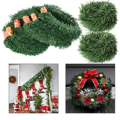 5.5m agulha de pinho verde artificial rattan guirlanda de natal decoração planta falsa guirlanda para casa enfeites de árvore de natal decoração de ano novo