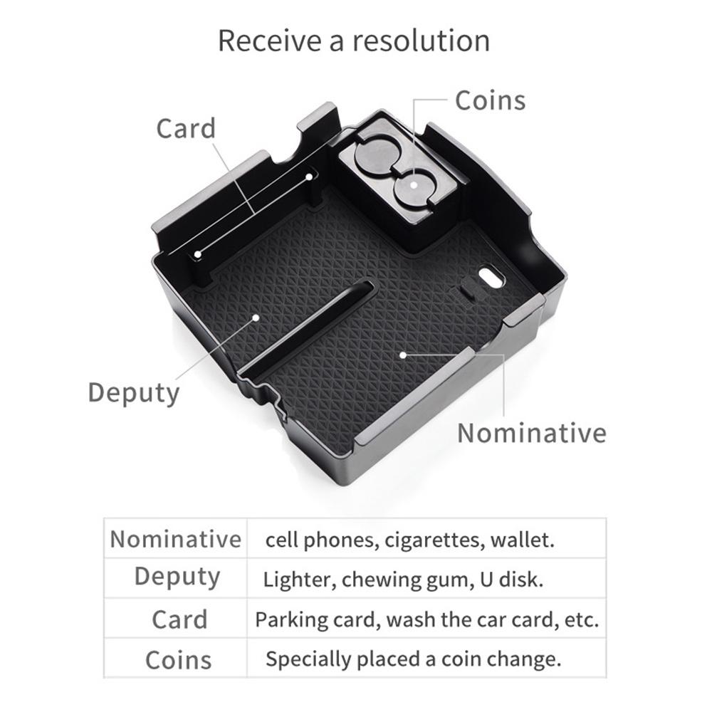 In-Car Storage Armrest For Jeep Wrangler Jl Gladiator Jt 2018-2021 Black