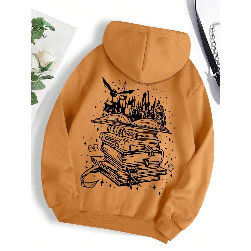 A Funny Book Printed Sweatshirt Women Harajuku Casual Loose Hooded Fashion Soft Comfortable Hoodies Autumn Warm Female Clothes