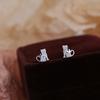 Cute Diamond-filled Butterfly Cat Earrings for Women  New Trendy  Sweet  Fashionable and Niche Design Earrings