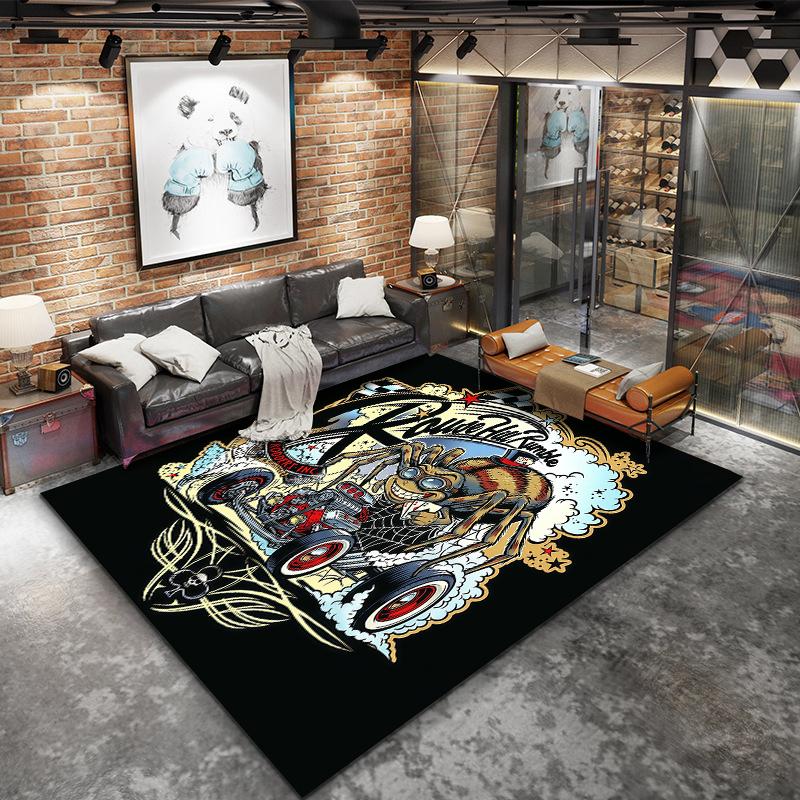 Street graffiti car Pattern Square Carpet,Area Rug,Carpet Rug for Living Room Bedroom Sofa Playroom Decor,Non-slip Floor Mat,Holiday Birthday Gifts