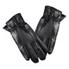 Men Leather Gloves Winter Warm Full-Finger Sports Gloves Touchscreen-Compatible Windproof Cycling Gloves for Outdoor Work Running Errands