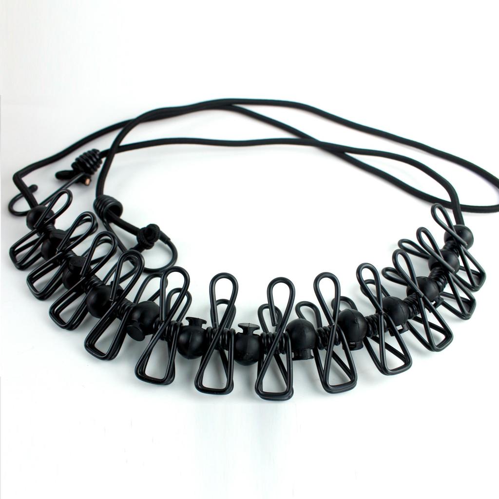 Portable Windproof Non-Slip Clothesline with Clips and Buckle