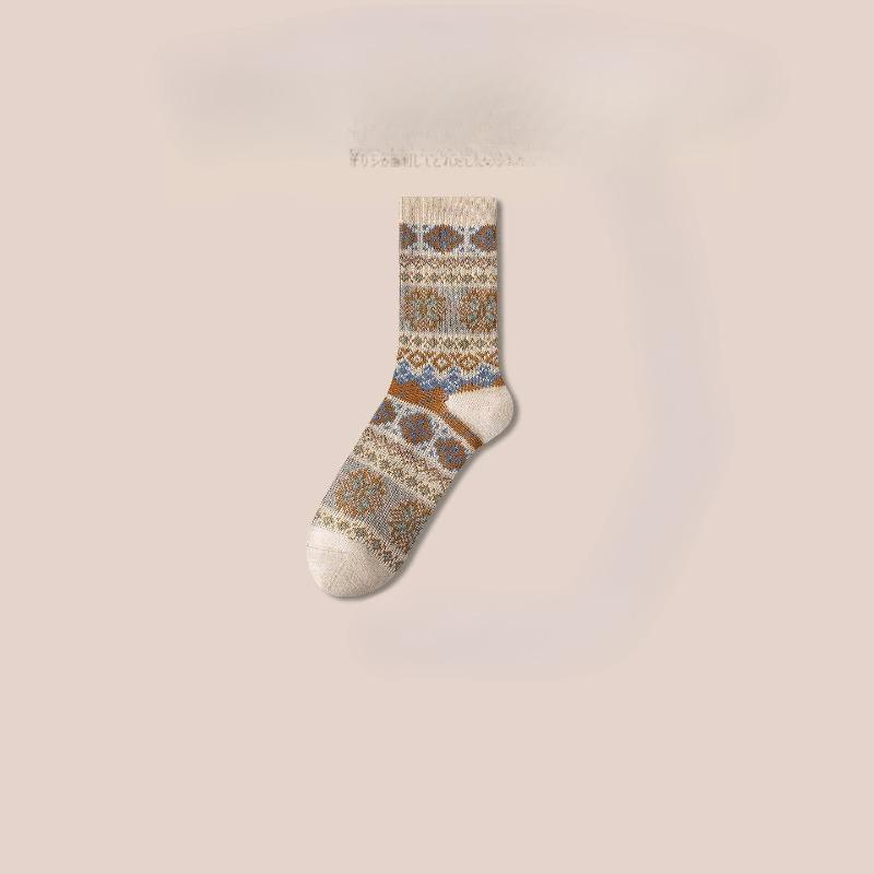 Ethnic-style Socks for Women in Autumn and Winter, Retro Ethnic-style Thigh-high Socks, Thickened Warm Thigh-high Socks, Trendy Socks, Pile Socks