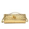 Handwoven Bag Soft Leather Lock Dinner Bag Medieval Baguette Bag Long Fashion