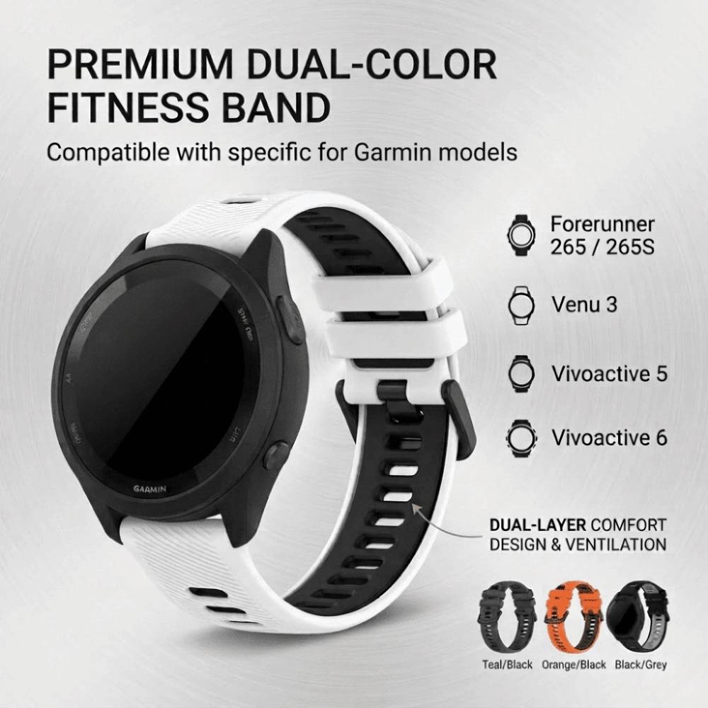 Sweatproof Smart Watch Band Strap Wristband for Garmin Vivoactive 5/6/Venu 3/255S/265S Unisex