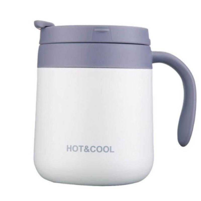 

Ізольована кавова кружка 350/500 мл з ручкою. Ізольована кружка з нержавіючої сталі. Стакан для кави. Термос. Чашки для чаю. 350ml білий