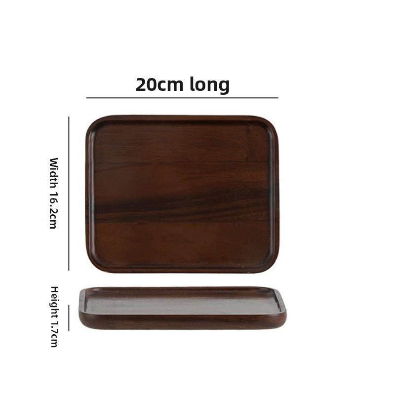 Simple Household Rectangular Black Walnut Tea Tray Snack Fruit Plate Solid Wood Durable Fruit Dessert Tray wood tray decorative