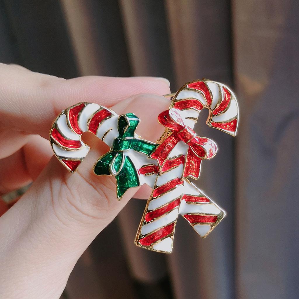 Fashion Double Cane Corsage Trendy Versatile Christmas Brooch