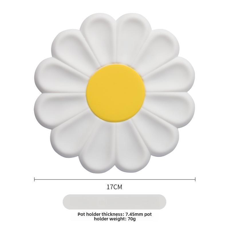 Daisy Flower Shape Cup Coaster Silicone Slip Insulation Pad Cup Mat Hot Drink Holder Mug Stand Home Table Decorations Kitchen Accessory