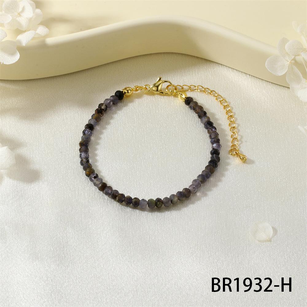 Simple Natural Semi-Precious Stone Fine Flash Bracelet, Amethyst Agate Bracelet, Daily Commuter Bracelet.