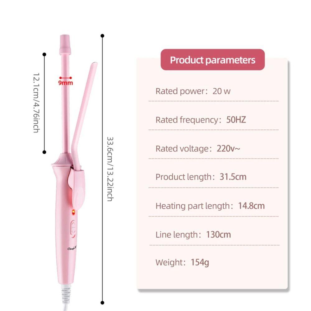 Professional Mini Hair Curling Iron Electric Salon Styling Tool New 9mm Curler Wand
