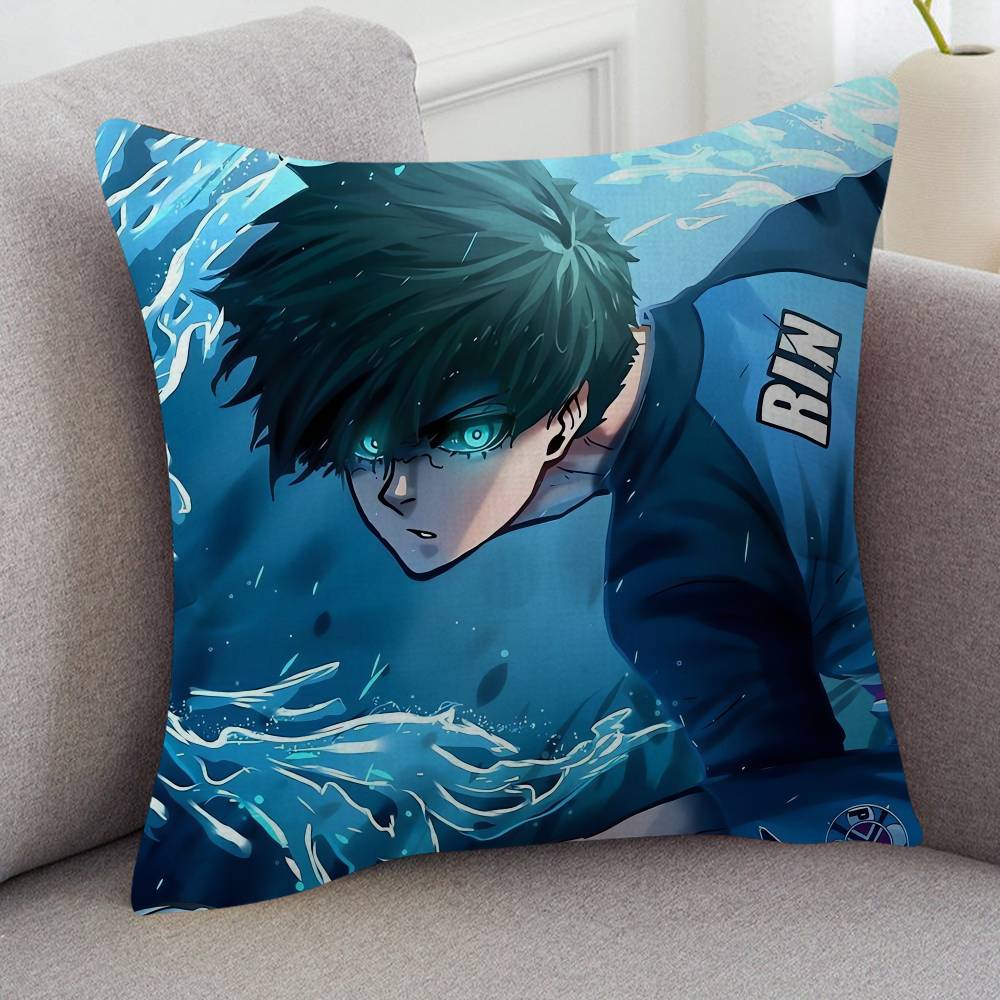 Anime Blue Lock Pillow Case Soft Double Sided Print Sofa Cushion Cover Throw Pillow Covers