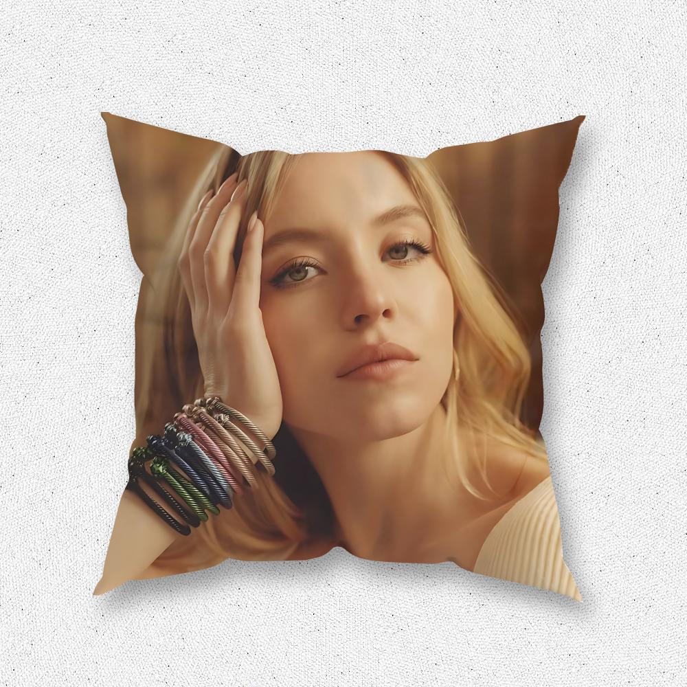 Actress Sydney S-Sweeney Pillow Case For Home Bedroom Room Decoration Living Room Sofa Cushion Cover Suitable