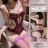 Fun Underwear Purple Popular Ins Wind Sexy Temptation Lace Hot Pure Desire Free Royal Sister Waist Onesie