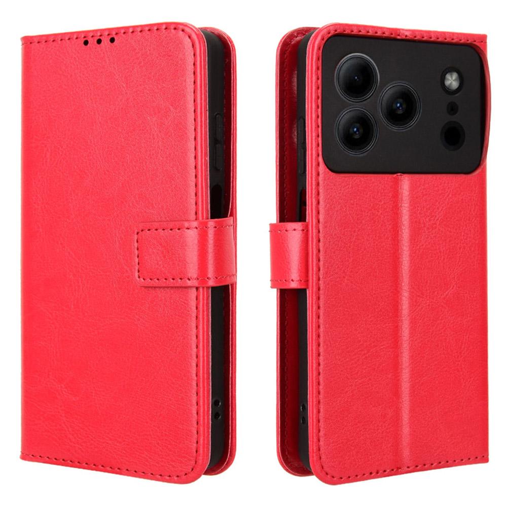 Pouzdro z PU kůže pro Doogee Note 56/Note 56 Pro/Note 56 Plus s texturou Crazy Horse, Peněženkové pouzdro na telefon s popruhem