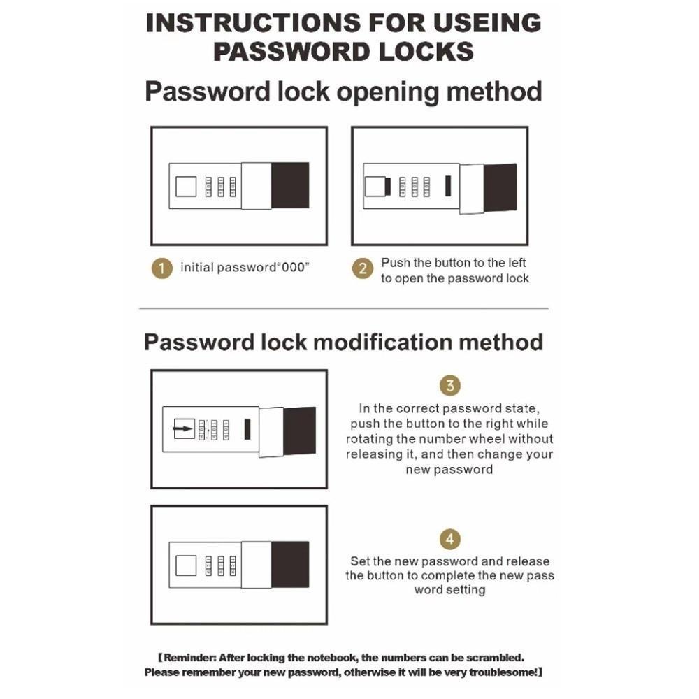 A6 Cash Budget Ledger Anti-splash Water Leather Password Savings Book  School Supplies