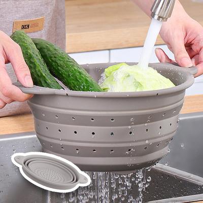 Verdickender Faltbarer Abtropfkorb Silikagel Hochtemperaturbeständigkeit Küche Obst Gemüsekorb Lebensmittelqualität Mehrzweck