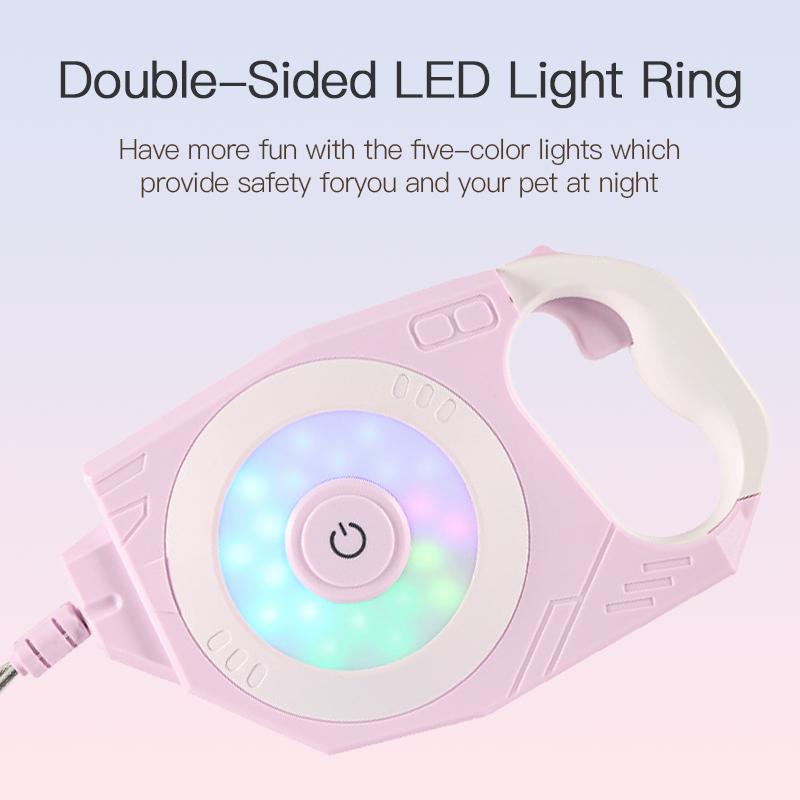 4 m lange, automatisch einziehbare Hundeleine mit LED-Licht und Laserspielzeug, luxuriöse Hundeleine für kleine und mittelgroße Hunde, Gassi-Zubehör für Hunde