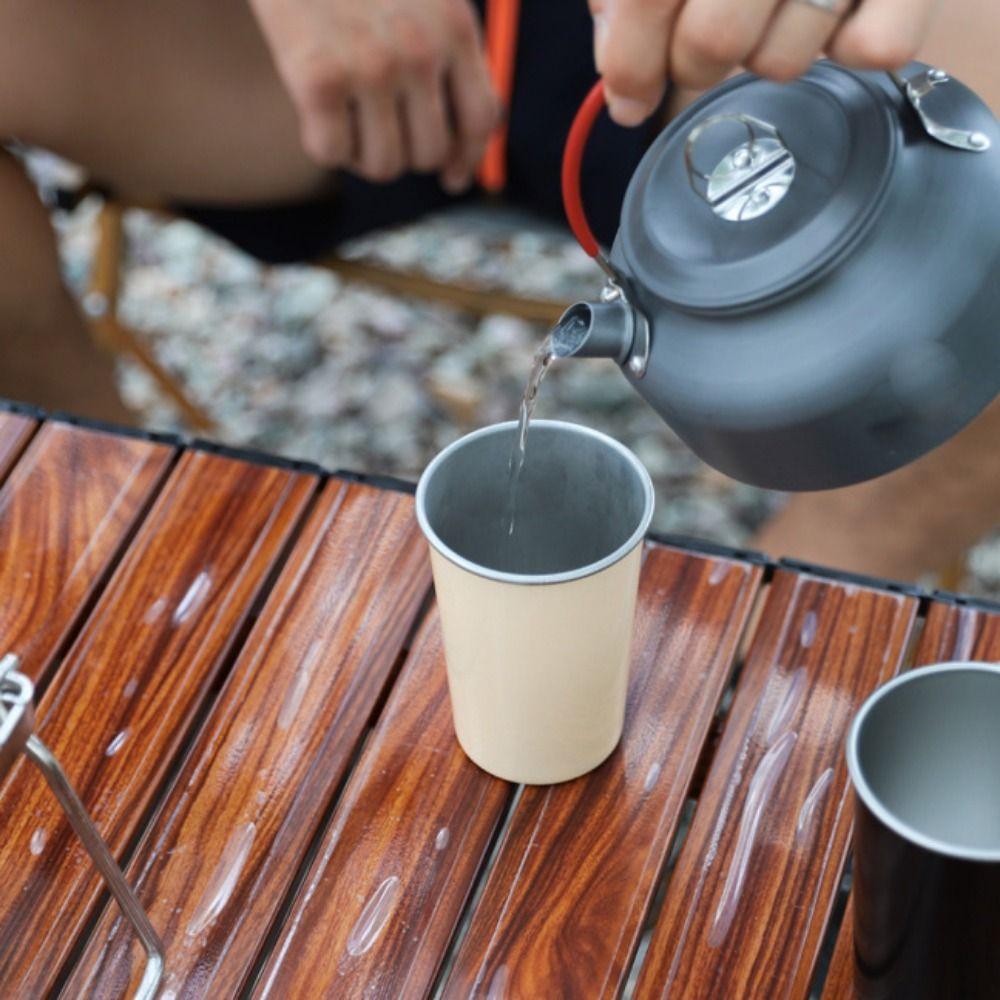 Stainless Steel 304 Camping Cups Wear-resistant Water Tea Mug Tableware Outdoor Coffee Cup  Camping