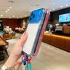 For iPhone 17 Pro Max Case Clear Colorful Frame Drop-Proof TPU + PC Phone Back Cover with Lens Film/Strap