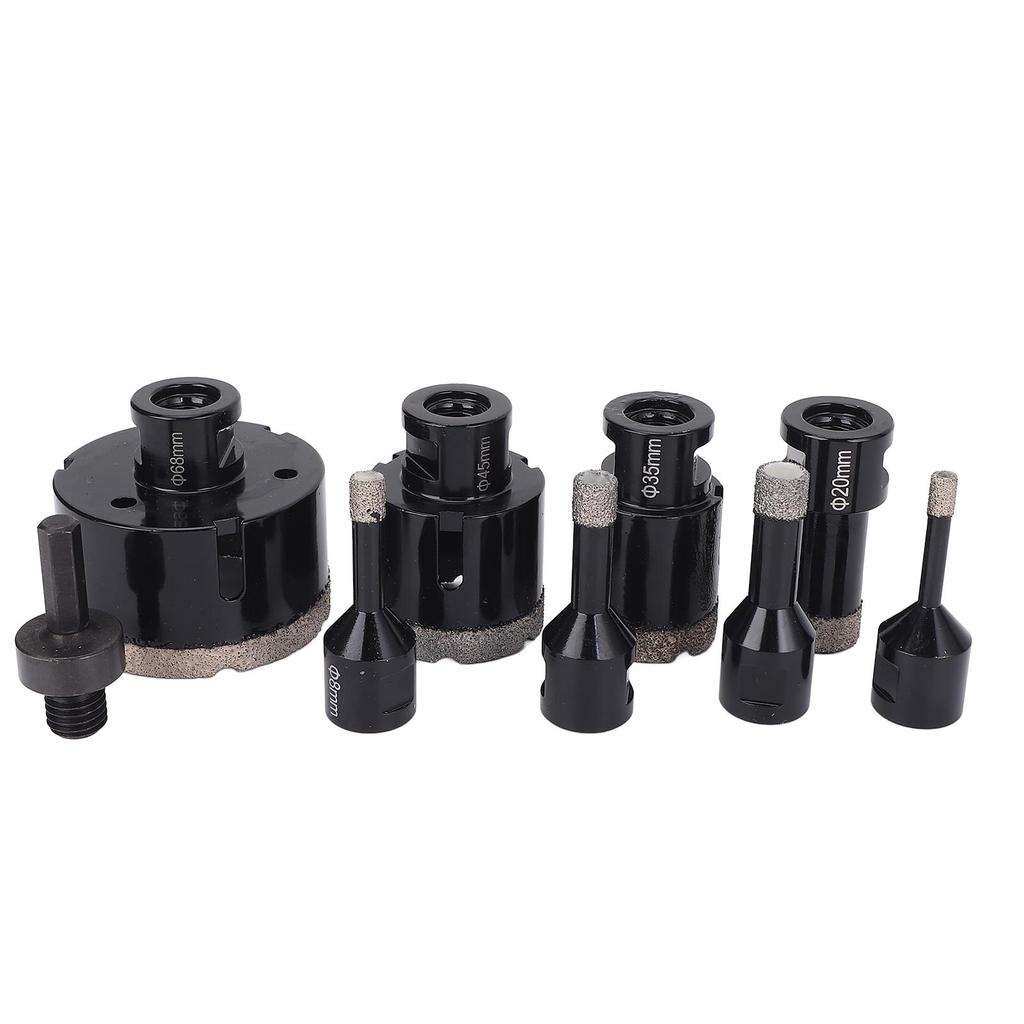 8 Pcs Diamond Drill Bit Set 668mm M14 Thread Dry Wet Use Diamond Hole Saw with Converter for